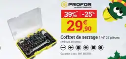 Espace emeraude PROFOR Coffret de serrage 1/4" 27 pièces offre