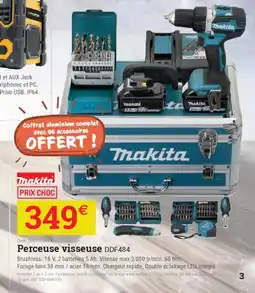 Espace emeraude MAKITA Perceuse visseuse DDF484 offre