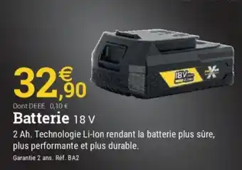 Espace emeraude Batterie 18 V offre
