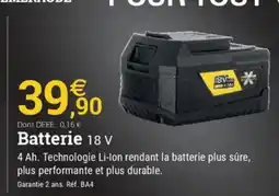 Espace emeraude Batterie 18 V offre