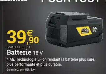 Espace emeraude Batterie 18 V offre