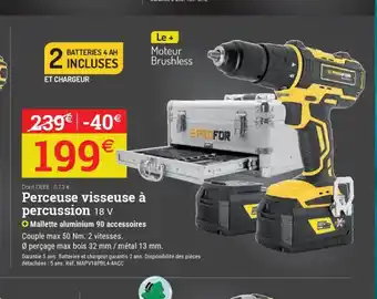 Espace emeraude Perceuse visseuse à percussion 18 V offre