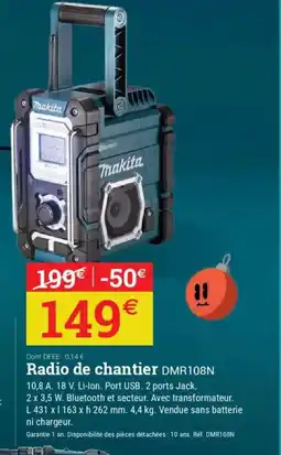 Espace emeraude Radio de chantier DMR108N offre