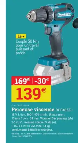 Espace emeraude Perceuse visseuse DDF485ZJ offre