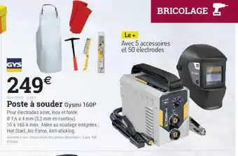 Espace emeraude GYS Poste à souder Gysmi 160P offre