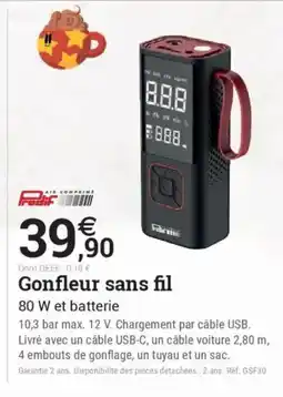 Espace emeraude Gonfleur sans fil offre