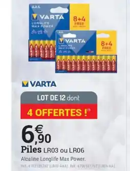 Espace emeraude VARTA Piles LR03 ou LR06 offre