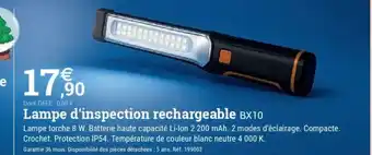 Espace emeraude Lampe d'inspection rechargeable BX10 offre