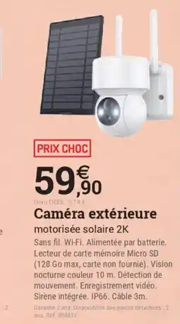 Espace emeraude Caméra extérieure motorisée solaire 2K offre