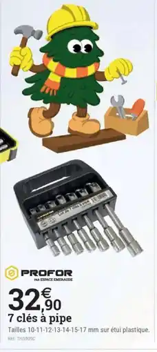 Espace emeraude PROFOR 7 clés à pipe offre