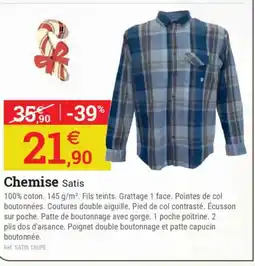 Espace emeraude Chemise Satis offre