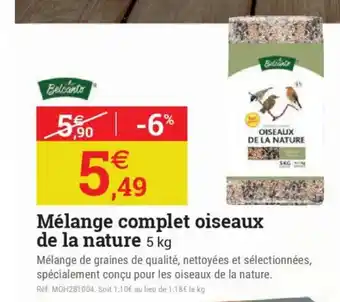 Espace emeraude BELCANTO Mélange complet oiseaux de la nature offre