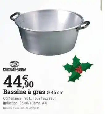 Espace emeraude PENTOLE AGNELLI PROFESSIONAL COOKING Bassine à gras offre