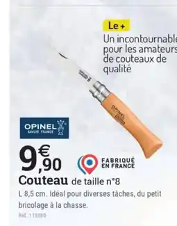 Espace emeraude Couteau de taille n°8 offre