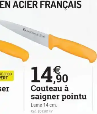 Espace emeraude Couteau à saigner pointu offre