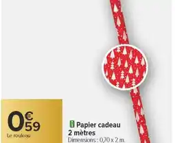 Carrefour Papier cadeau 2 mètres offre