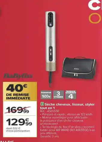 Carrefour Sèche cheveux, lisseur, styler tout en 1 offre