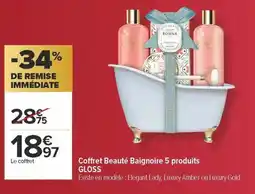 Carrefour Coffret beauté baignoire 5 produits gloss offre