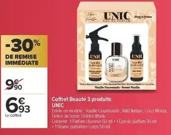 Carrefour Coffret beauté 3 produits unic offre