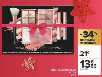 Carrefour Coffret beauté maquillage gloss offre