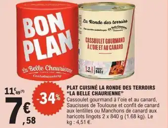 E.Leclerc Plat cuisiné la ronde des terroirs la belle chaurienne offre