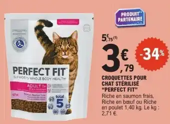 E.Leclerc Croquettes pour chat stérilisé perfect fit offre
