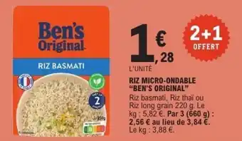 E.Leclerc Riz micro-ondable ben's original offre