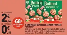 E.Leclerc 9 mini pizzas surgelées jambon fromage buitoni offre