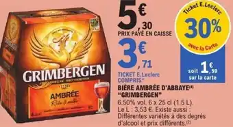 E.Leclerc Bière ambrée d'abbaye grimbergen offre