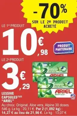 E.Leclerc Lessive capsules ariel offre