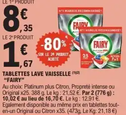 E.Leclerc Tablettes lave vaisselle fairy offre