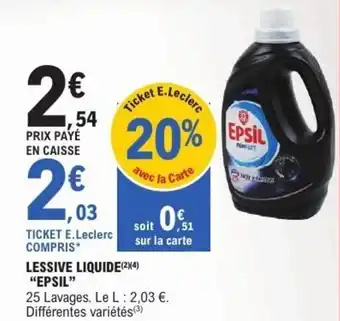 E.Leclerc Lessive liquide epsil offre