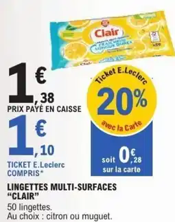 E.Leclerc Lingettes multi-surfaces clair offre