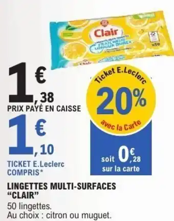 E.Leclerc Lingettes multi-surfaces clair offre