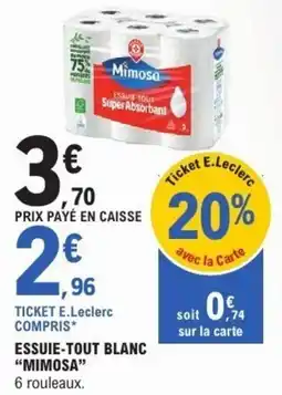 E.Leclerc Essuie-tout blanc mimosa offre