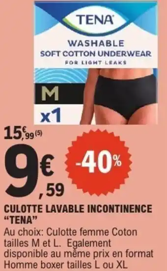 E.Leclerc Culotte lavable incontinence tena offre