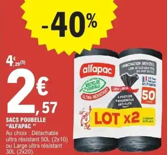 E.Leclerc Sacs poubelle alfapac offre