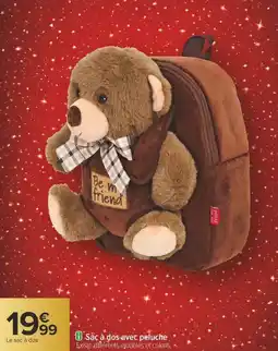 Carrefour Sac à dos avec peluche offre