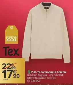 Carrefour Pull col camionneur homme offre