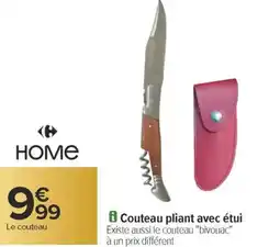 Carrefour Couteau pliant avec étui offre