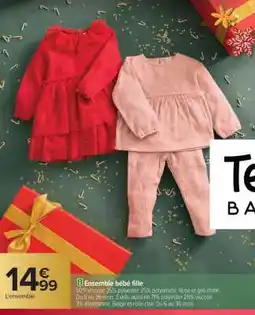 Carrefour Ensemble bébé fille offre