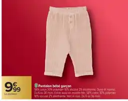 Carrefour Pantalon bébé garçon offre
