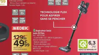 Carrefour Aspirateur balai sans fil flex offre