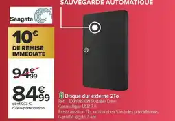 Carrefour Disque dur externe 2to offre
