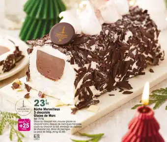 Croque Gel Bûche Merveilleux 3 chocolats Glaces de Marc offre