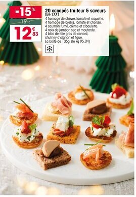 Croque Gel 20 canapés traiteur 5 saveurs offre