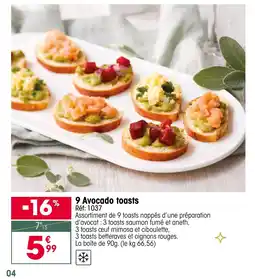 Croque Gel 9 Avocado toasts offre