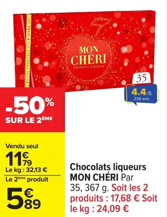 Carrefour Chocolats liqueurs mon chéri offre