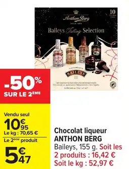 Carrefour Chocolat liqueur anthon berg offre