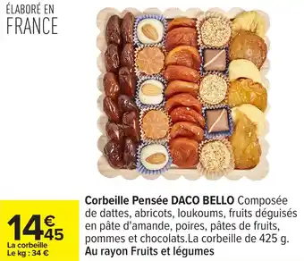 Carrefour Corbeille pensée daco bello offre